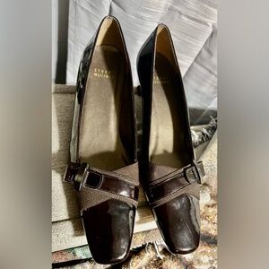 Stuart Weitzman Women's Shoes Brown Patent Leather Sz 8.5N